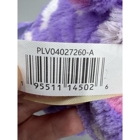 MTY International Purple Teddy Bear W/ Hearts Plush Stuffed Animal 7” - Picture 8 of 8